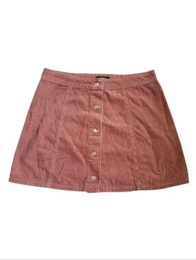 Forever 21 Size 26 Brown Corduroy Botton Front Mini Skirt